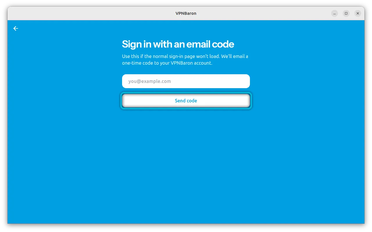 Sign in with an email code, with Send code highlighted