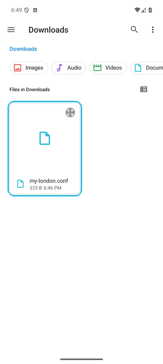 Downloads, with my-london.conf highlighted
