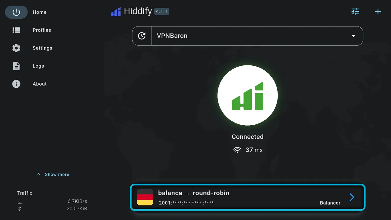 Connected on the round-robin balancer